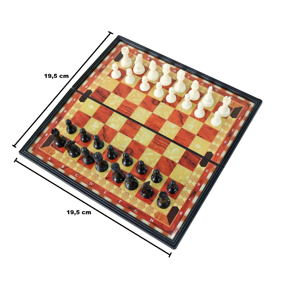 Conjunto de xadrez de madeira dobrável magnético grande tabuleiro